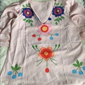 Pink Floral Blouse
